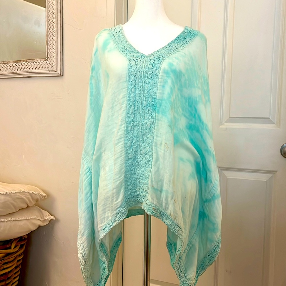 French brand Blue. Cover up excellent. Aqua white. Double layer. OS. Gauze.
